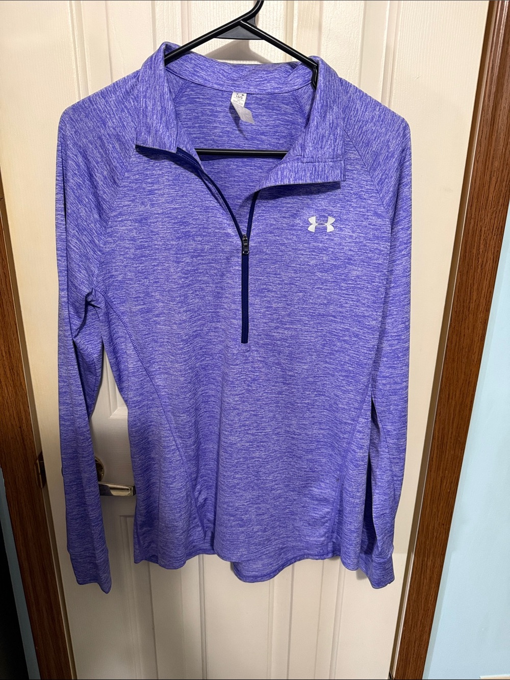Under Armour Heathered Purple Half-Zip Performance Top